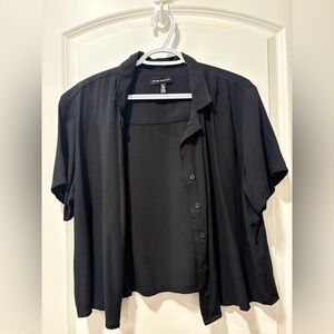 Silver Jeans Black Short Sleeve Shirt Jacket